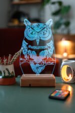 Kişiye Özel Fantastik Baykuş 3D Dekoratif Lamba - Görsel 2