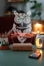 Kişiye Özel Fantastik Baykuş 3D Dekoratif Lamba - Görsel 5