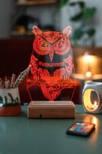 Kişiye Özel Fantastik Baykuş 3D Dekoratif Lamba - Görsel 7