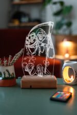 Özel Tasarım Oraklı İskelet Hediyelik 3D Dekoratif Led Lamba - Görsel 7