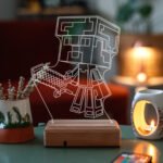 3D Minecraft 16 Renk Dekoratif Lamba