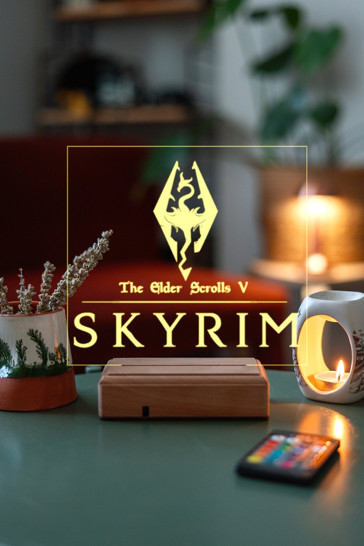MDW-GM-1290 The Elder Scrolls V: Skyrim 16 Renkli Kumandalı Gece Lambası - Görsel 1