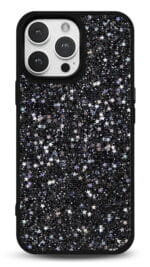 Simli Yıldız tasarımlı Glossy telefon kılıfı, arkadan görünüm