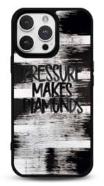 Pressure Makes Diamonds tasarımlı Glossy telefon kılıfı, arkadan görünüm
