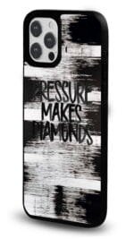 Pressure Makes Diamonds tasarımlı Glossy telefon kılıfı, yandan görünüm