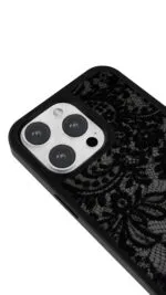 Siyah Dantel Gloosy Telefon Kılıfı - Görsel 3