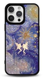 Yıldız Tozu Perileri tasarımlı Glossy telefon kılıfı, arkadan görünüm