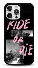 Ride Or Die tasarımlı Glossy telefon kılıfı, arkadan görünüm