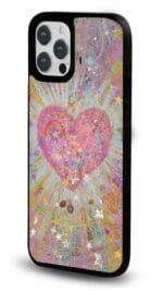 Çiçekli Kalp Glossy Telefon Kılıfı - Görsel 2