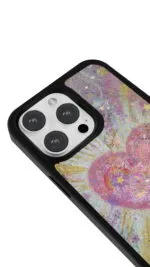 Çiçekli Kalp Gloosy Telefon Kılıfı - Görsel 3