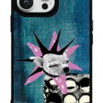 Punk Köpek tasarımlı Glossy telefon kılıfı, arkadan görünüm