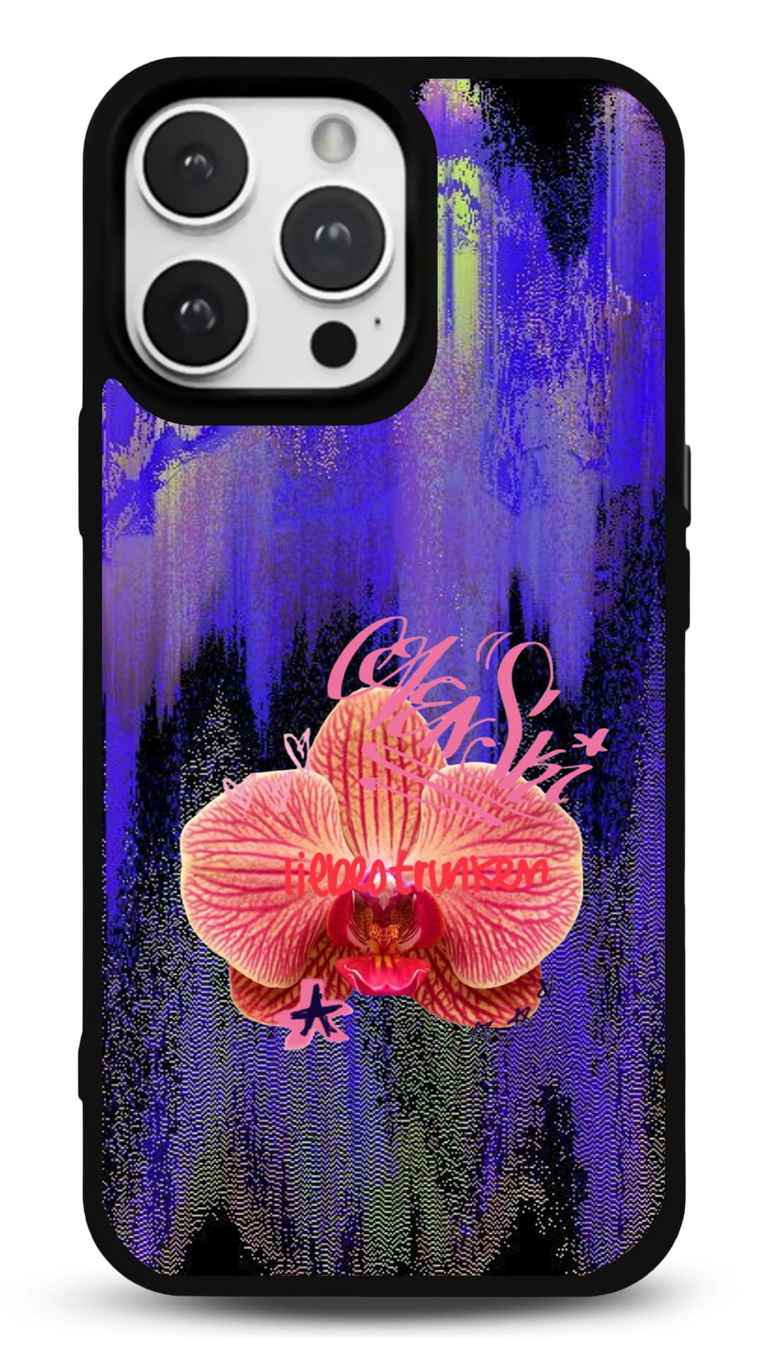 MDW-GS-036 Glitch Orkide Gloosy Telefon Kılıfı - Görsel 1
