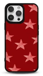 Kırmızı Yıldızlar Gloosy Telefon Kılıfı