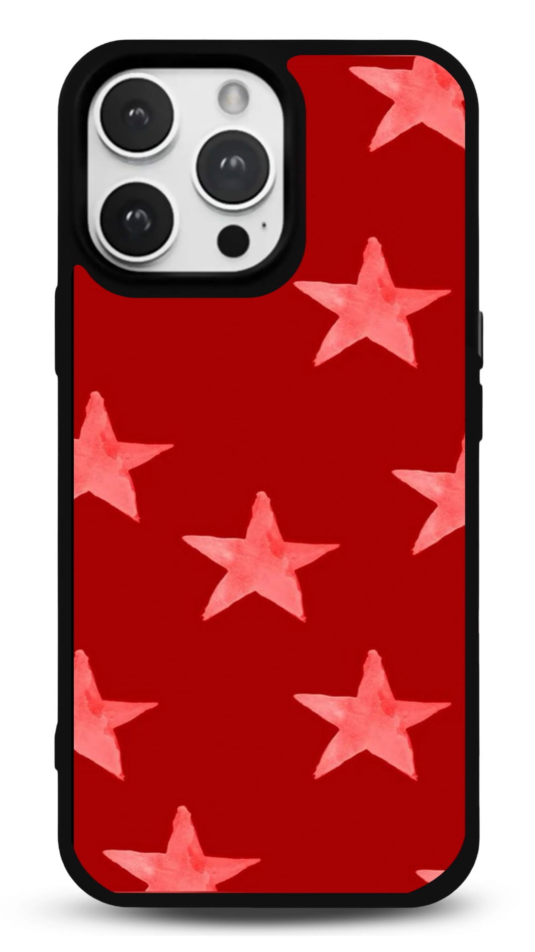 MDW-GS-039 Kırmızı Yıldızlar Gloosy Telefon Kılıfı - Görsel 1