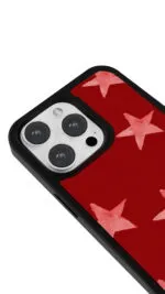 Kırmızı Yıldızlar Gloosy Telefon Kılıfı - Görsel 3