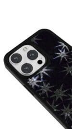 Simli Kar Yıldızları Glossy Telefon Kılıfı - Görsel 3