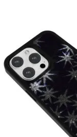 Simli Kar Yıldızları Gloosy Telefon Kılıfı - Görsel 3