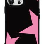Pembe Yıldızlar 777 tasarımlı Glossy telefon kılıfı, arkadan görünüm