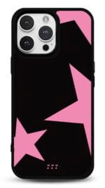 Pembe Yıldızlar 777 tasarımlı Glossy telefon kılıfı, arkadan görünüm