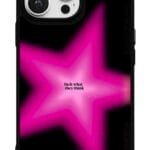Neon Pembe Yıldız Gloosy Telefon Kılıfı
