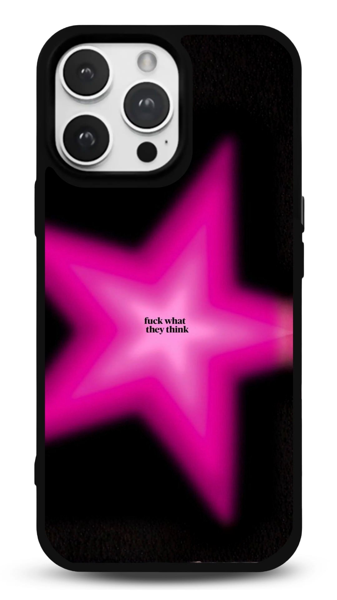 MDW-GS-058 Neon Pembe Yıldız Gloosy Telefon Kılıfı - Görsel 1