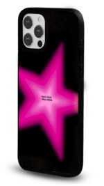 Neon Pembe Yıldız Gloosy Telefon Kılıfı - Görsel 2