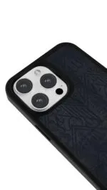 Lacivert Hat Deseni Gloosy Telefon Kılıfı - Görsel 3