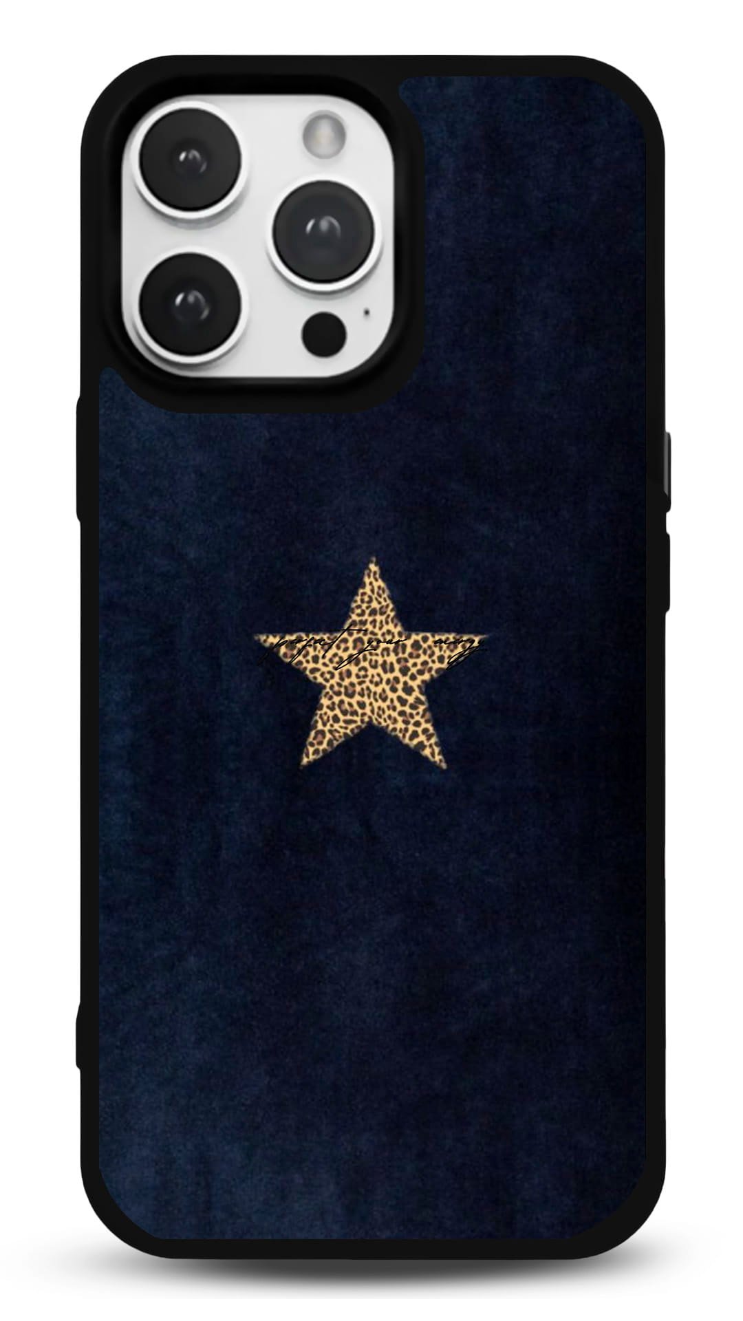 MDW-GS-065 Lacivert Leopar Yıldız Gloosy Telefon Kılıfı - Görsel 1