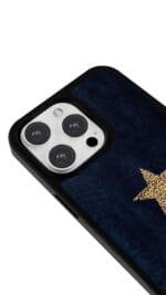 Lacivert Leopar Yıldız Glossy Telefon Kılıfı - Görsel 3