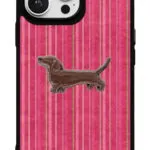 Pembe Çizgili Sosis Köpek Gloosy Telefon Kılıfı