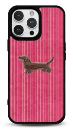 Pembe Çizgili Sosis Köpek Gloosy Telefon Kılıfı
