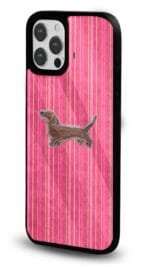 Pembe Çizgili Sosis Köpek Glossy Telefon Kılıfı - Görsel 2
