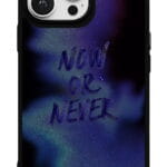 Now Or Never tasarımlı Glossy telefon kılıfı, arkadan görünüm