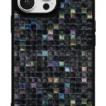 Siyah Mozaik Cam Gloosy Telefon Kılıfı