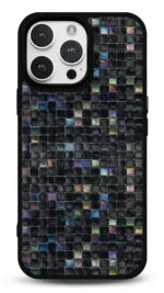Siyah Mozaik Cam Gloosy Telefon Kılıfı