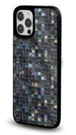 Siyah Mozaik Cam Glossy Telefon Kılıfı - Görsel 2