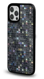 Siyah Mozaik Cam Gloosy Telefon Kılıfı - Görsel 2