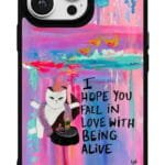 Mutlu Kedi Motto Gloosy Telefon Kılıfı