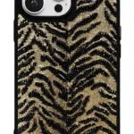 Altın Zebra Dokusu Gloosy Telefon Kılıfı