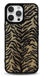 Altın Zebra Dokusu Gloosy Telefon Kılıfı
