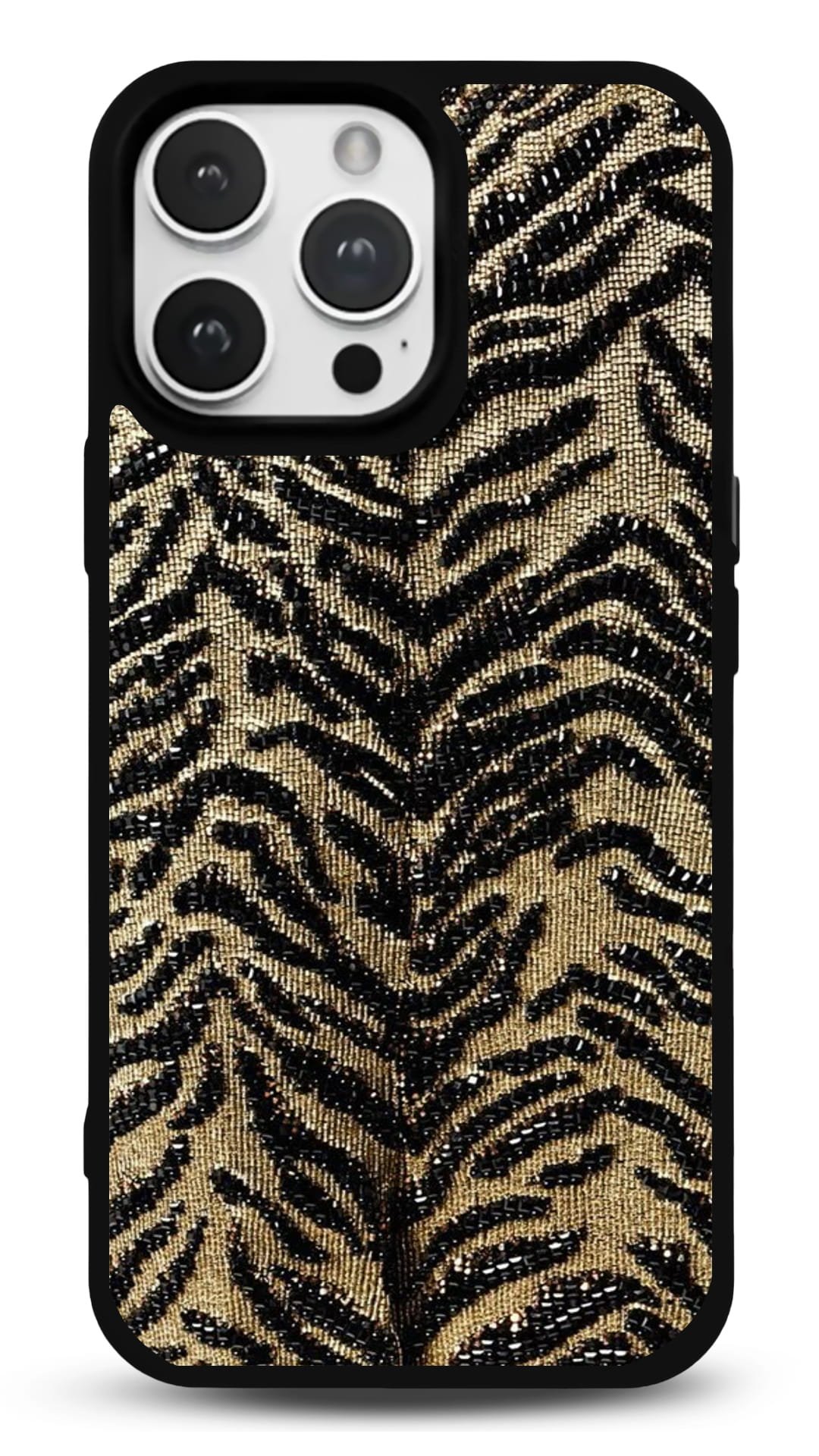 MDW-GS-106 Altın Zebra Dokusu Gloosy Telefon Kılıfı - Görsel 1