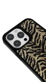 Altın Zebra Dokusu Gloosy Telefon Kılıfı - Görsel 3