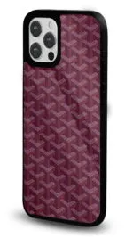 Bordo Chevron Doku Gloosy Telefon Kılıfı - Görsel 2