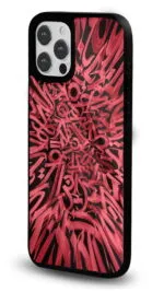 Kırmızı Kaligrafi Gloosy Telefon Kılıfı - Görsel 2