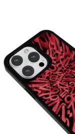 Kırmızı Kaligrafi Gloosy Telefon Kılıfı - Görsel 3