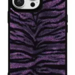Mor Zebra Kürk Gloosy Telefon Kılıfı