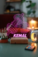Kişiye Özel Dambıl 16 Renk Dekoratif Lamba - Görsel 2