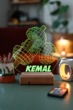 Kişiye Özel Dambıl 16 Renk Dekoratif Lamba - Görsel 5