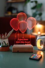 Doğum Günü Hediyesi 4 Balon 16 Renkli Kumandalı Gece Lambası - Görsel 2