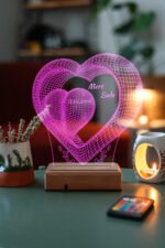 Sevgiliye Hediye Aşk ve Sonsuzluk 3D 16 Renk Dekoratif Led Lamba